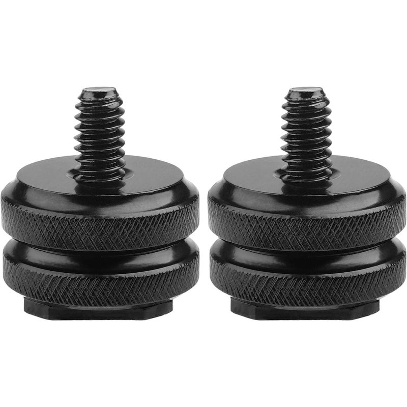 Anwenk Camera Hot Shoe Mount to 1/4"-20 Tripod Screw Adapter Flash Shoe Mount for DSLR Camera Rig (Pack of 2) - Image 1